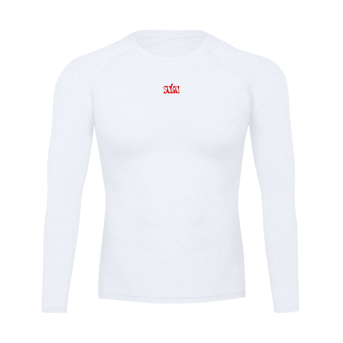 Suku performance long sleeve T-shirt in black, lightweight athletic top with logo on chest, suitable for active wear and workouts.