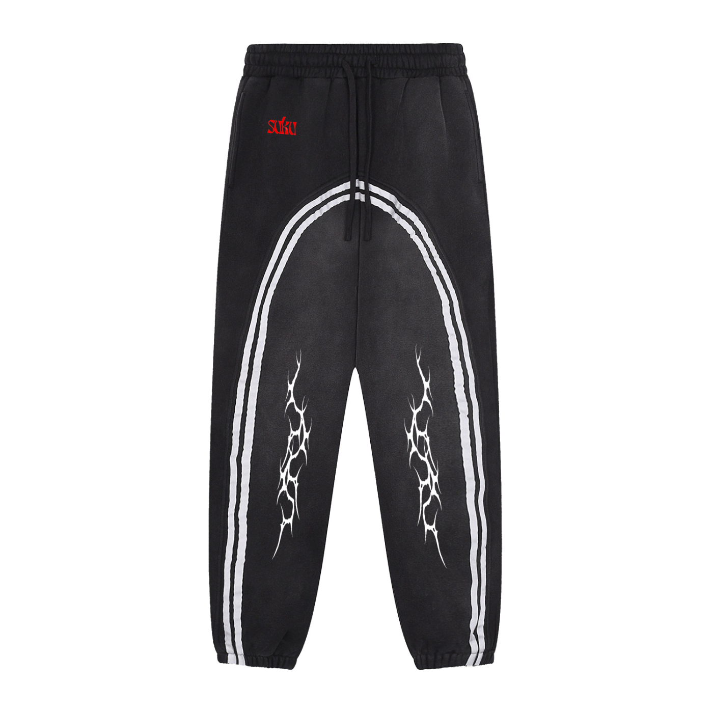 SUKU Arc Sun Fade Contrast Tape Fleece Jogged Sweatpants