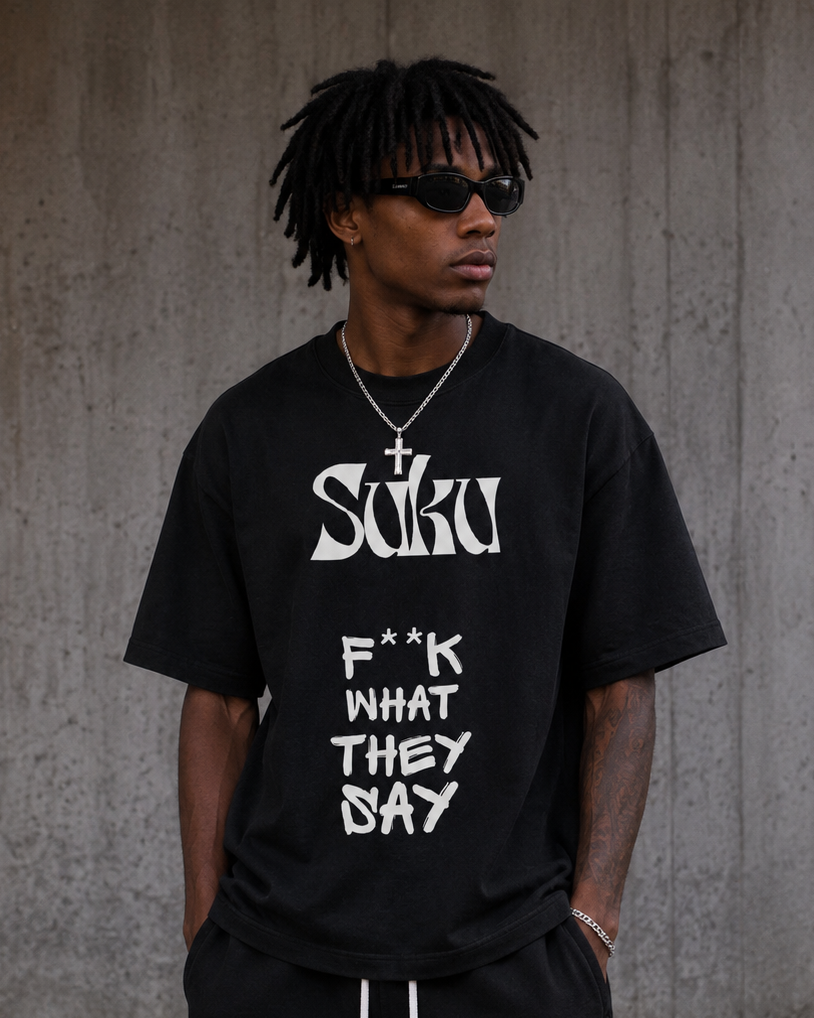SUKU F••k what They Say Vintage Washed Frayed T-Shirt