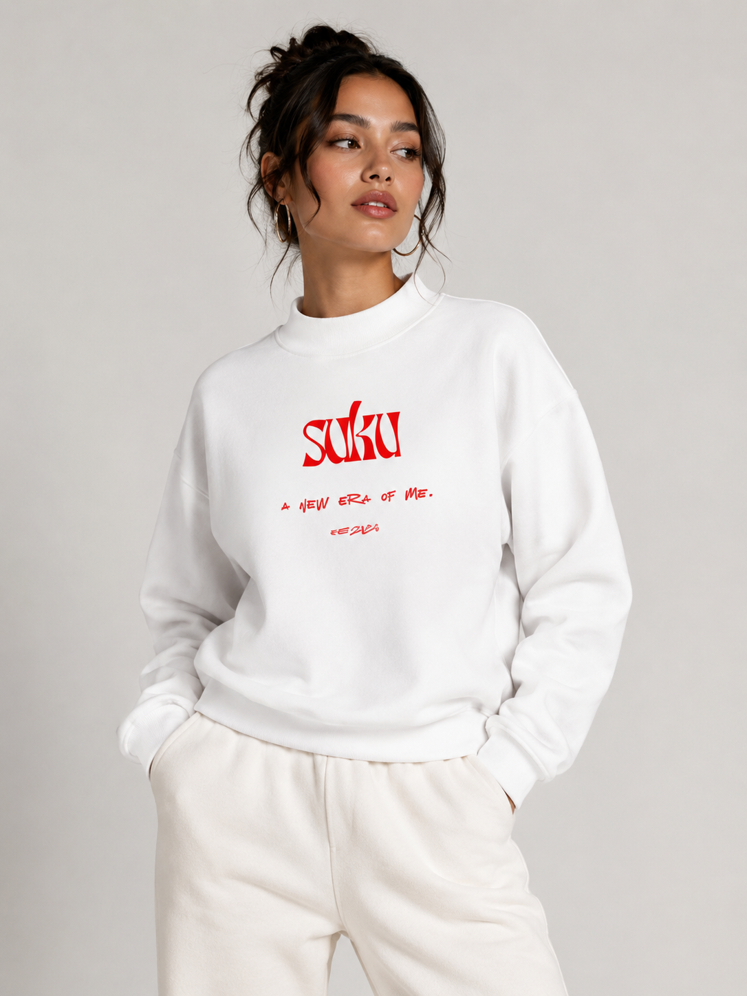 Women’s Essential Fleece Mock-Neck Crew Sweatshirt