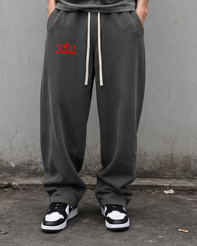 SUKU Mineral Wash Barrel Leg Pants