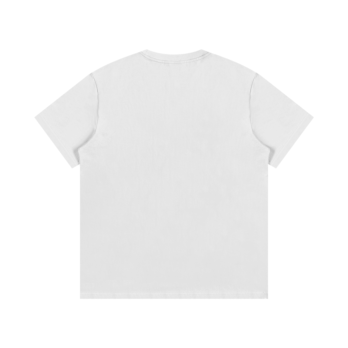 White Suku Essential Cotton T-Shirt with oversized fit, crew neck, and bold red logo on the chest, made from soft premium cotton.