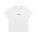 White Suku Essential Cotton T-Shirt with oversized fit, crew neck, bold red logo on the chest, made from soft premium cotton.