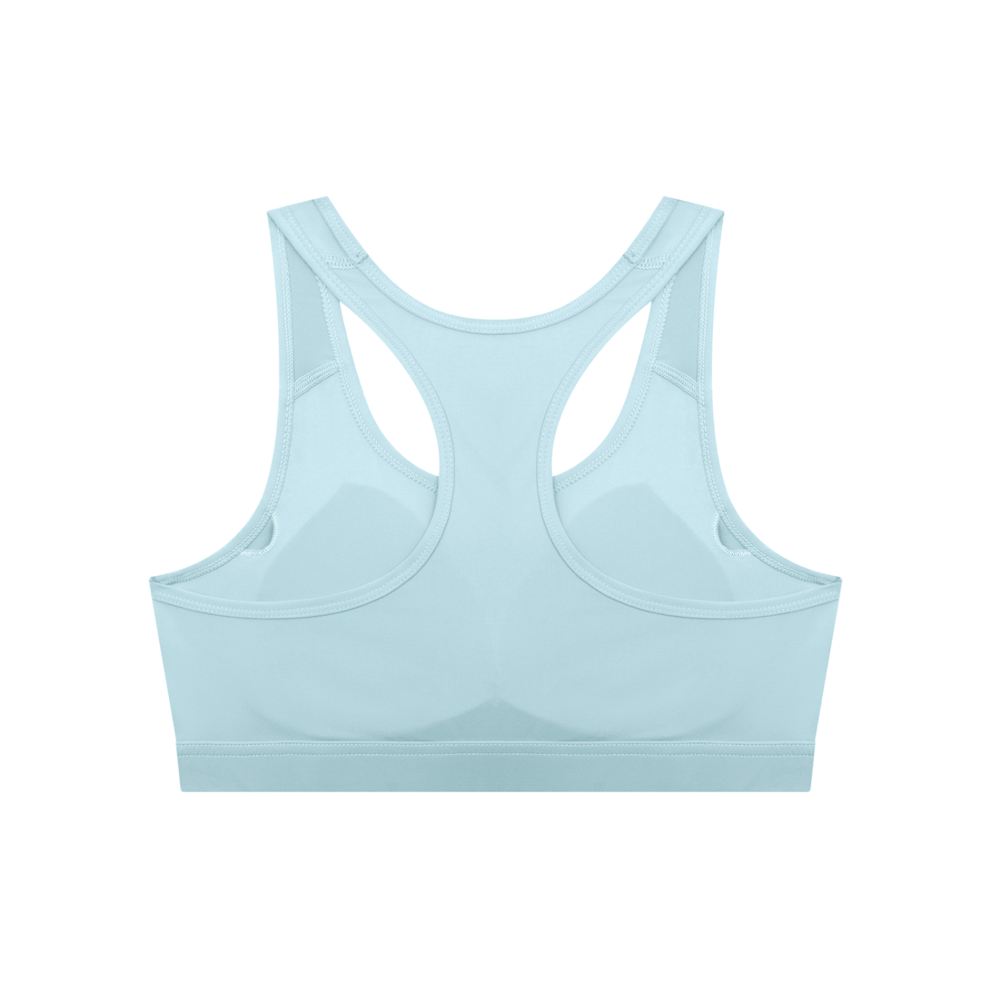 Blue women's cropped sports bra by Suku with a supportive back design, ideal for active wear and workout sessions.