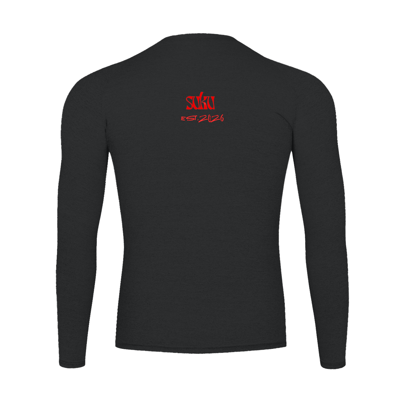 Suku Performance long sleeve T-shirt in black, featuring moisture-wicking fabric and athletic fit for active wear.