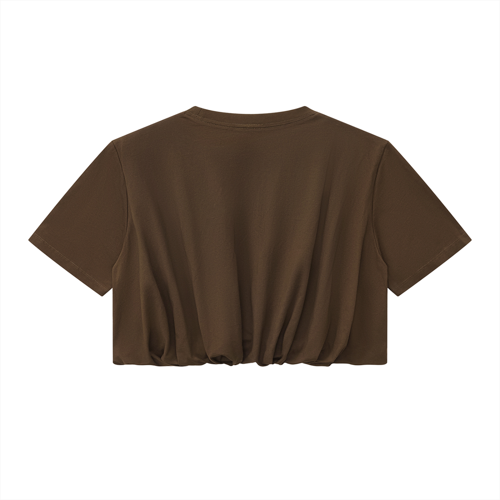 Suku Women’s Crop Bubble Hem T-Shirt