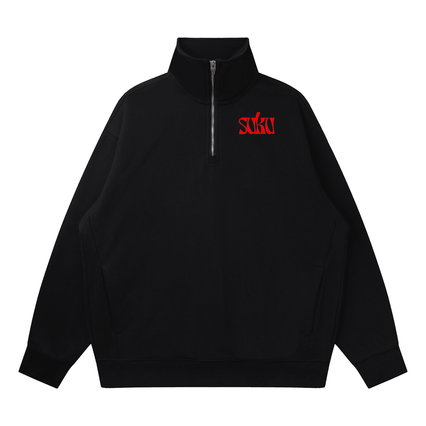 Quarter-Zip Drop Shoulder Sweatshirt - Suku