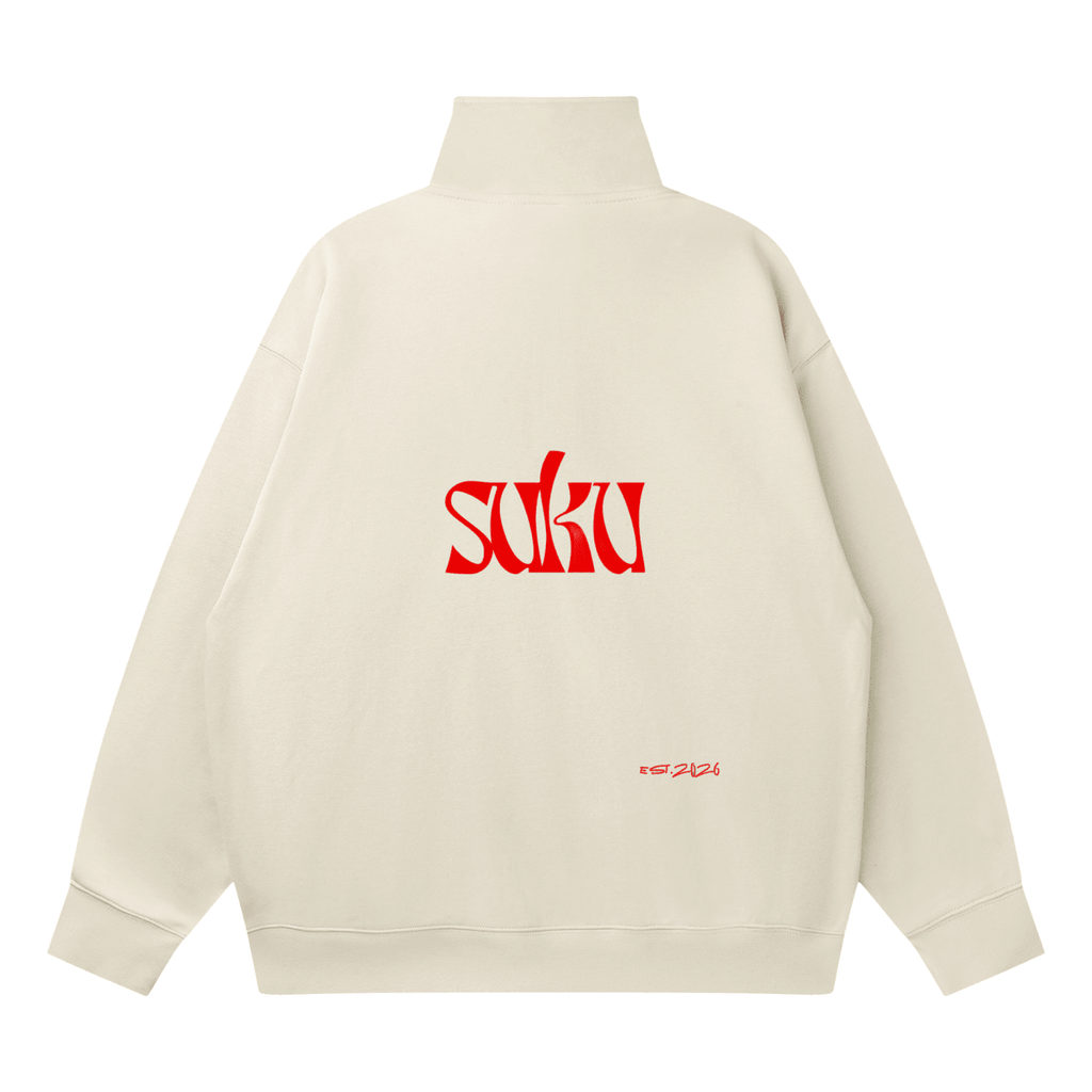 Quarter-Zip Drop Shoulder Sweatshirt - Suku