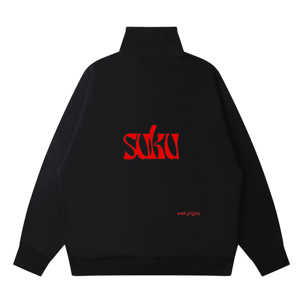 Quarter-Zip Drop Shoulder Sweatshirt - Suku