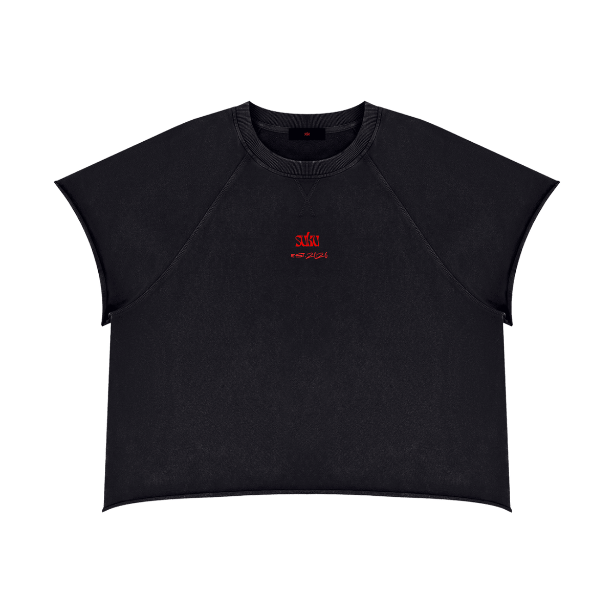 Vintage Wash Raw Edge Boxy T-Shirt - Suku
