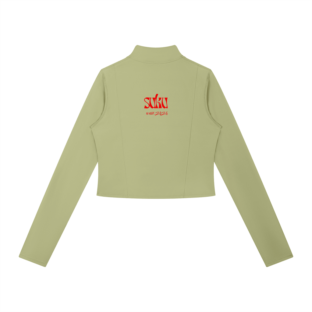 Suku women's full-zip sports jacket in lightweight fabric, featuring a high collar and athletic fit for active wear.